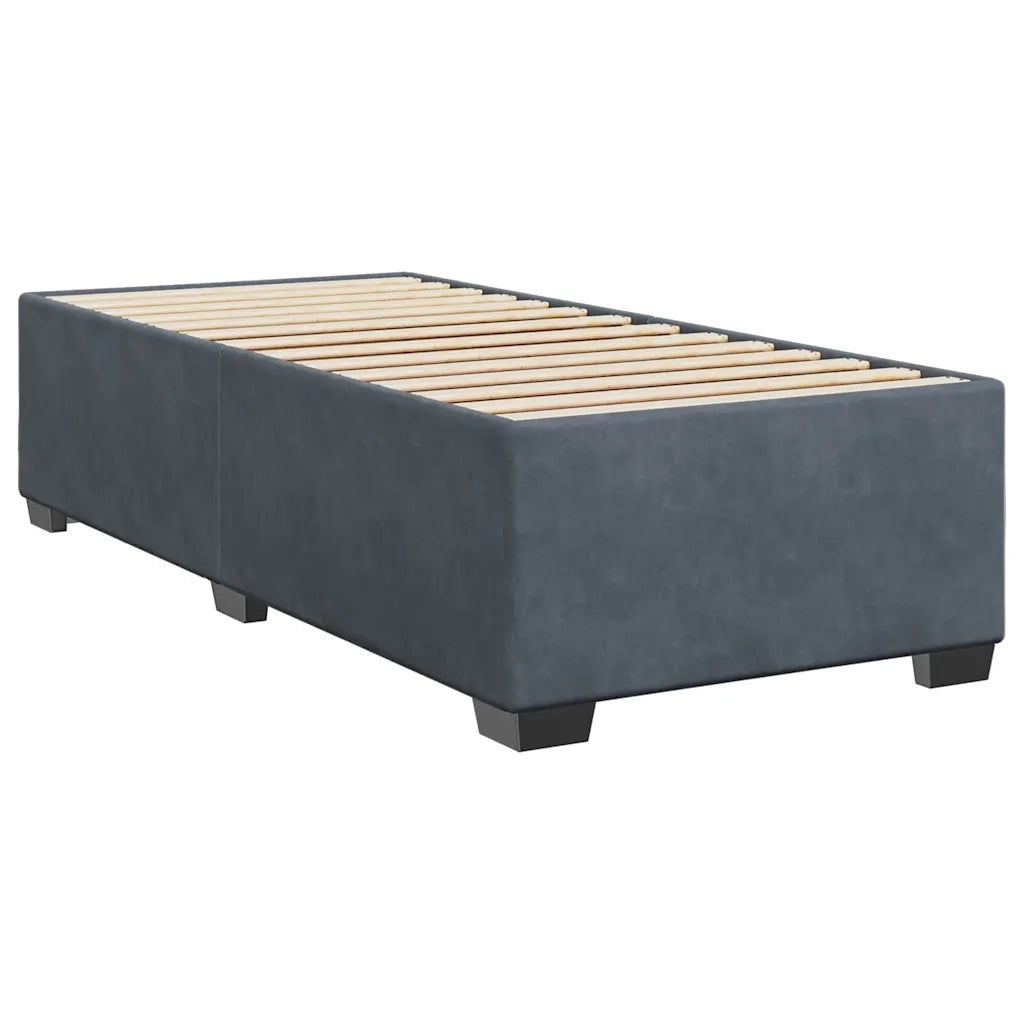 Giroletto a Molle con Materasso Grigio Scuro 90x190 cm Velluto 3293093