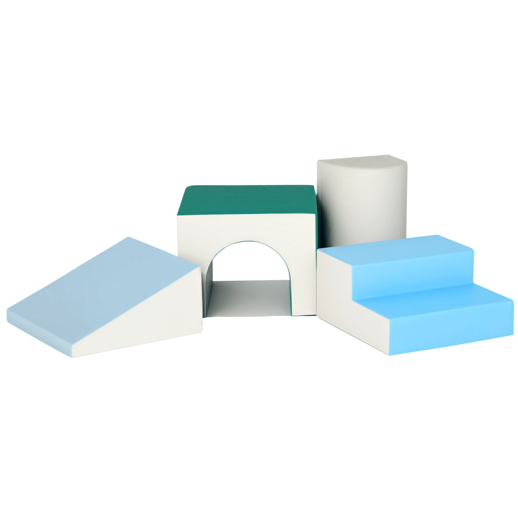 Set 4 Blocchi di Costruzioni Morbidi per Bambini da 1-3 Anni Modulabile, Multicolore