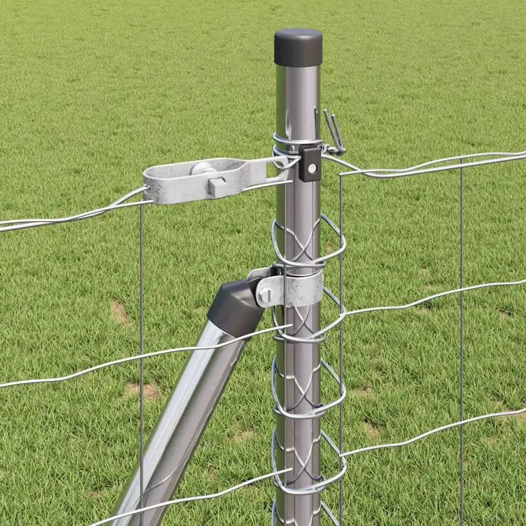 Recinzione da Giardino | Recinzione con Posto Argento 1 x 25 m Acciaio