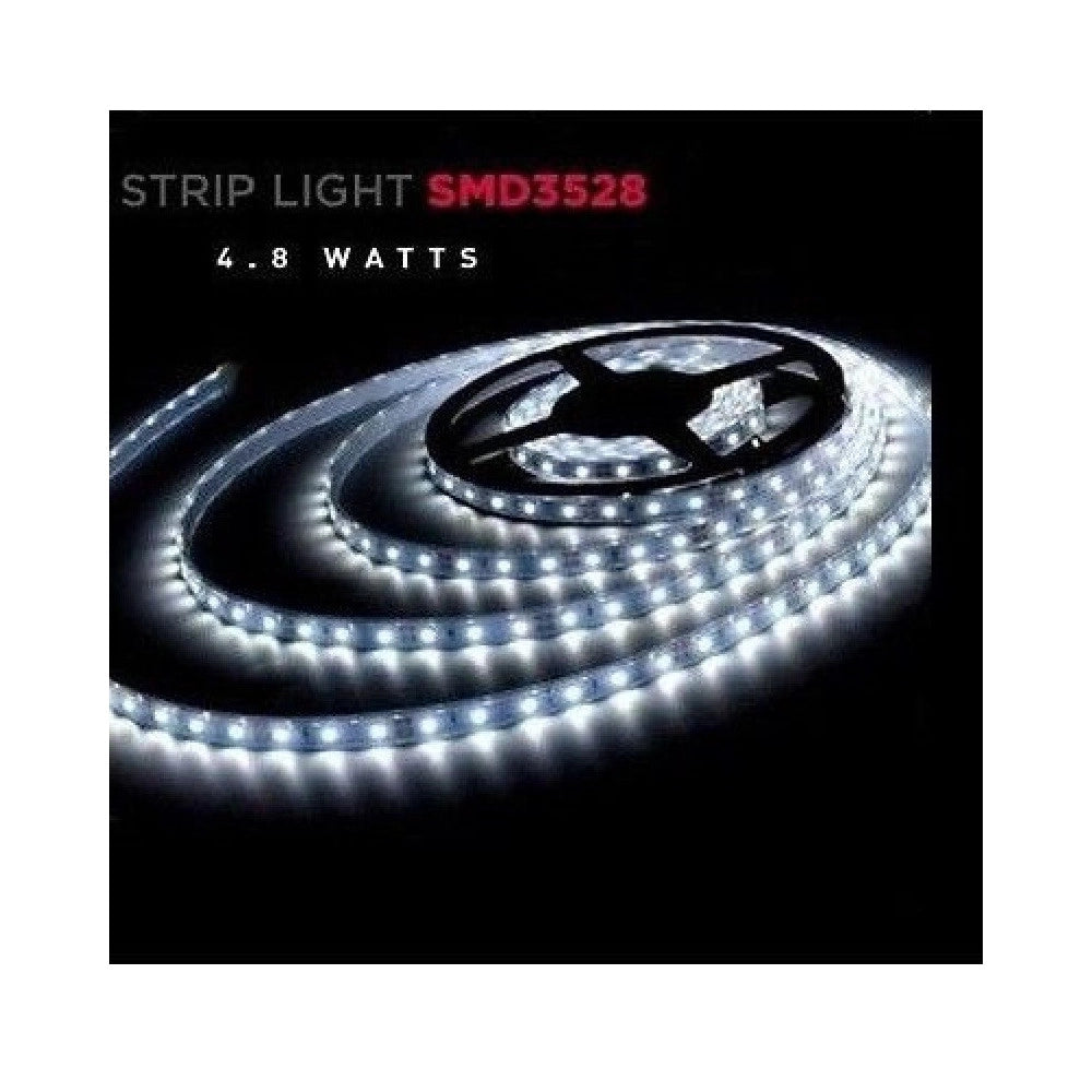 Trade Shop - Bobina Striscia Led 3528 Flessibile 5m Adesiva Luce Bianca Interno Esterno Ip65 -