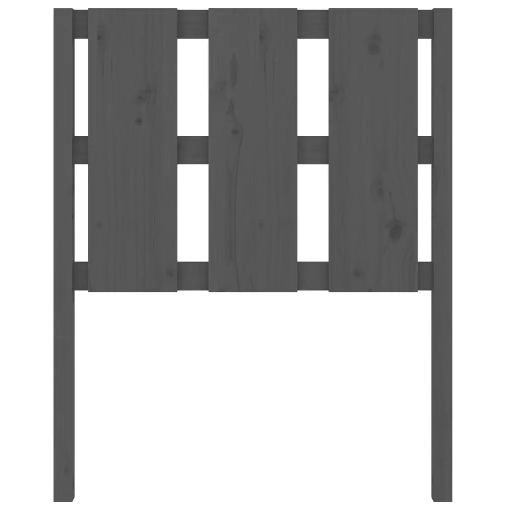 Testiera Letto Grigia 80,5x4x100 cm in Legno Massello di Pino 817967