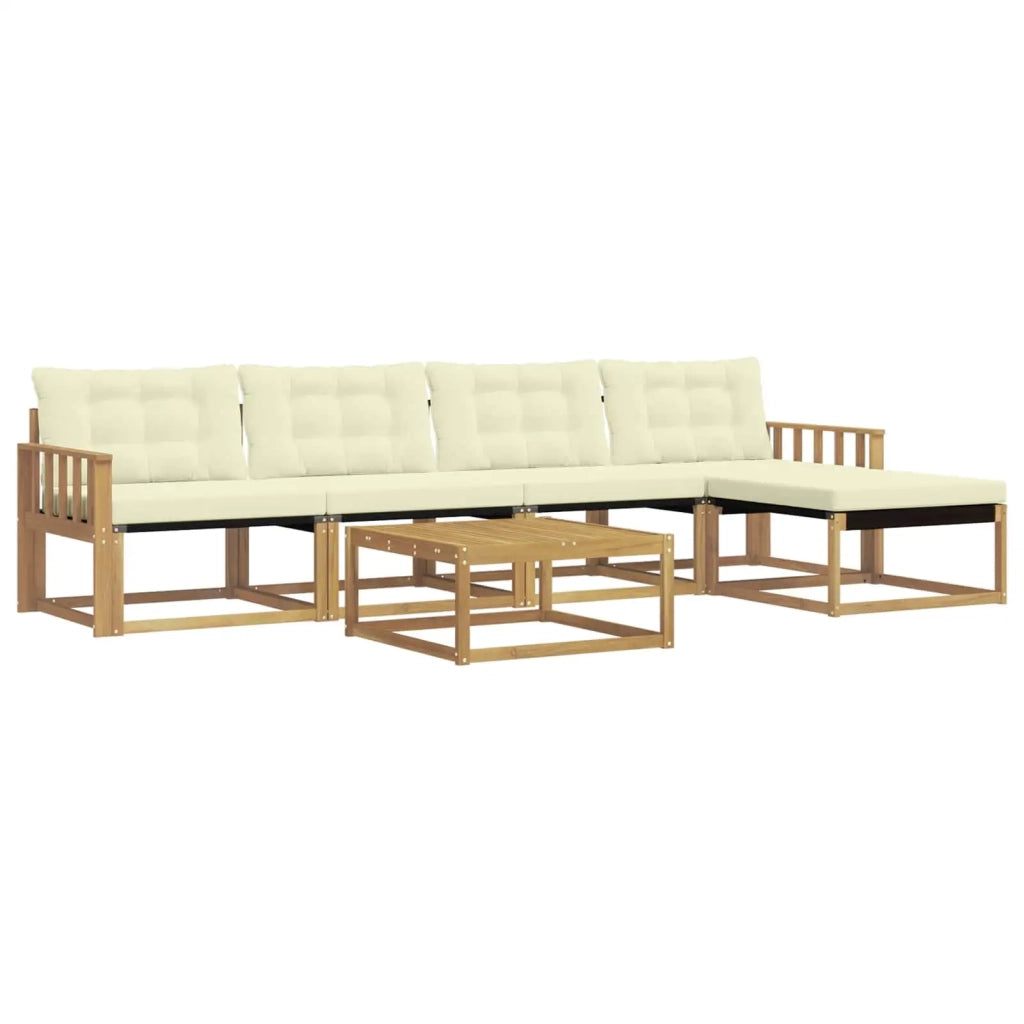 Set di divani da esterno 6 pcs Bianco e Crema 3388608