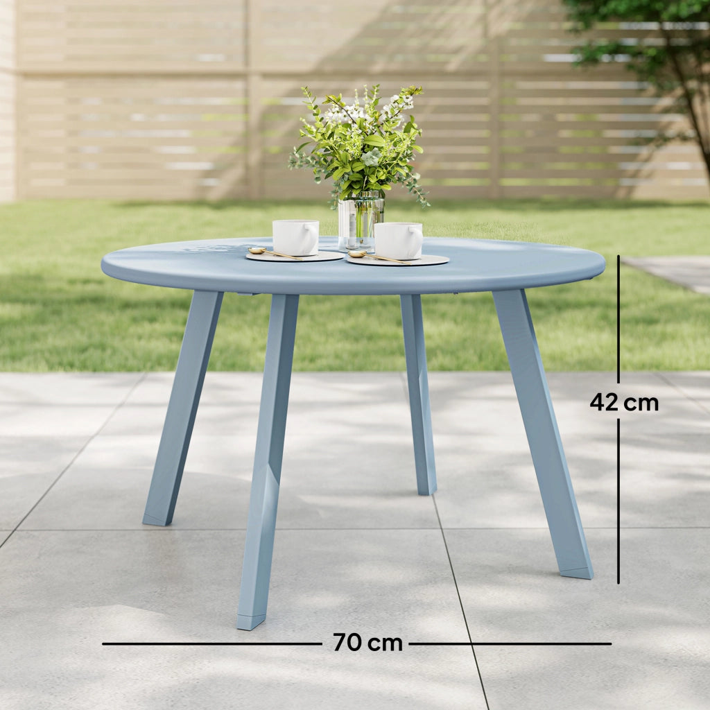 Tavolino rotondo da giardino ¨C Xylo ¨C ? 70 x 42 cm blu metallo