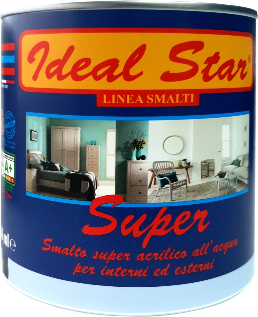 SMALTO ALL'ACQUA 'SUPER' IDEAL STAR 0,750 lt - Giallo lucido - IDEAL STAR