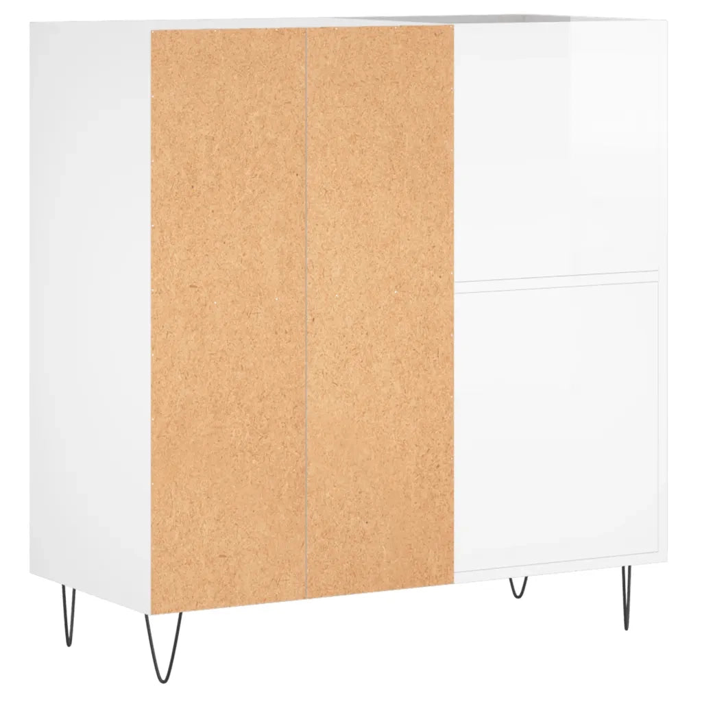Mobile Porta Dischi Bianco Lucido 84,5x38x89 Legno Multistrato 831774