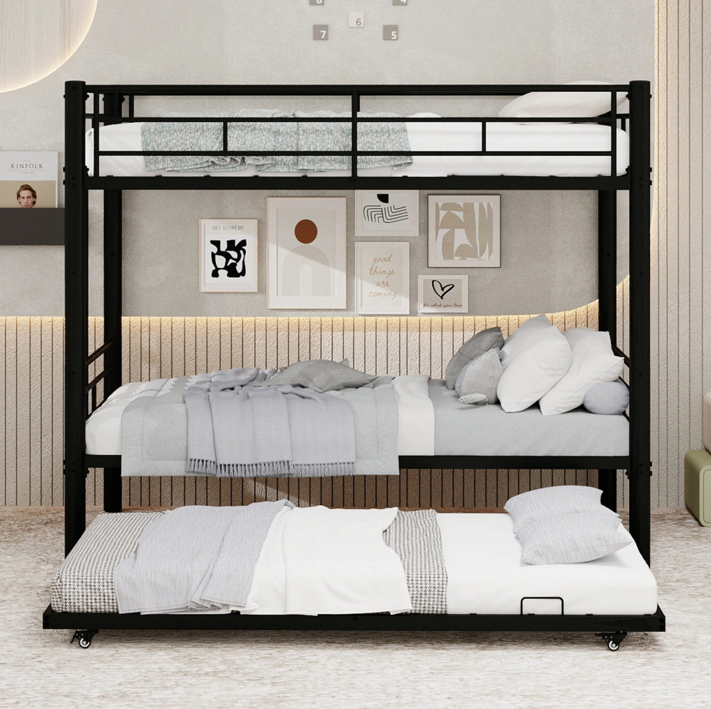 Letto a castello convertibile; in ferro nero