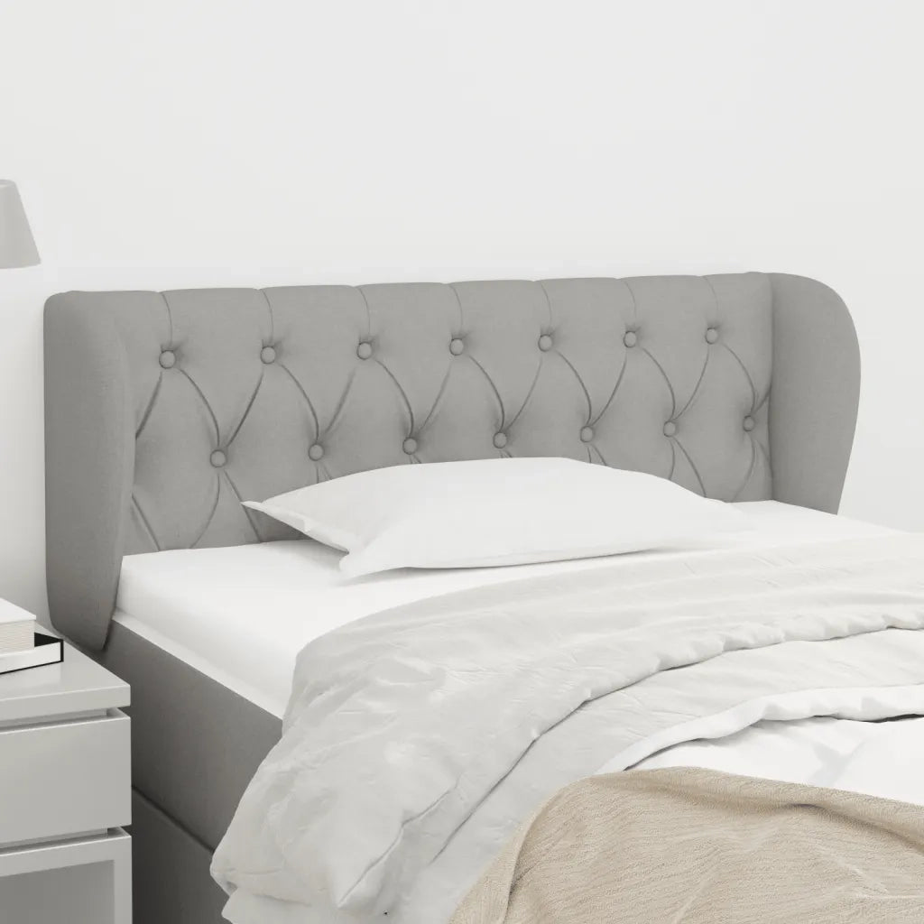 Testiera | Testata ad Orecchio Grigio Chiaro 93x23x78/88 cm in Tessuto