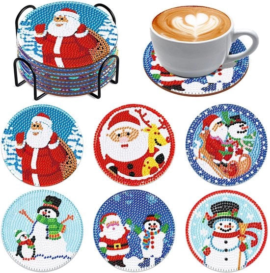 Kit di appoggio per pittura con diamanti con contenitore, 6 pezzi, pittura con diamanti DIY per adulti e bambini per bicchieri, vasi, candele, bicchieri