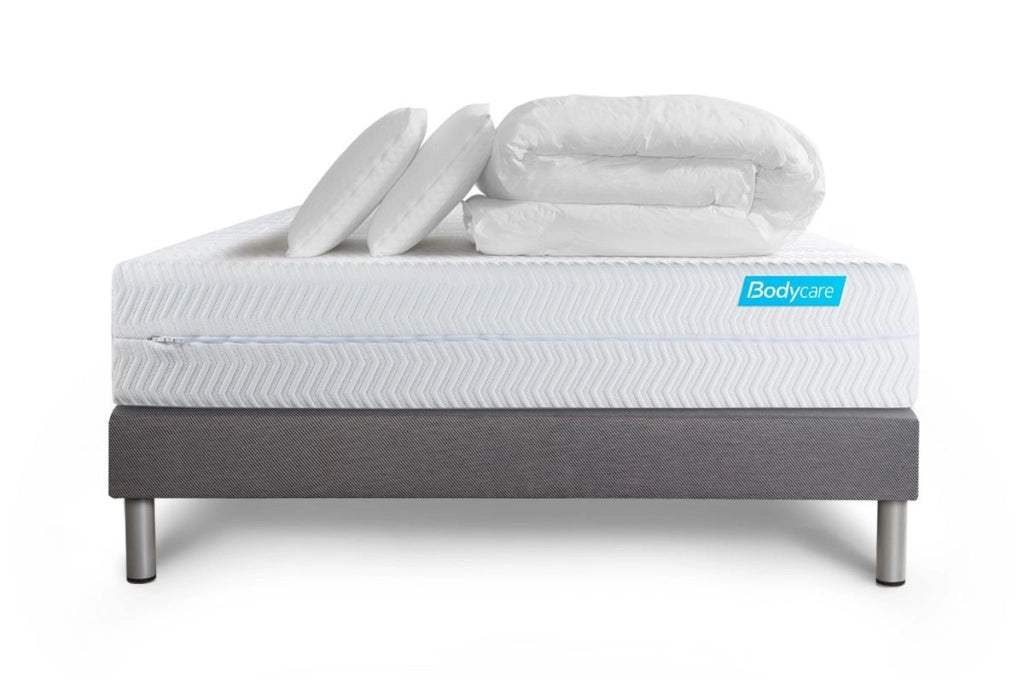Pacchetto letto completo - Materasso 140x200cm + Box spring con doghe (kit) + 2 cuscini + Piumino - Biocare