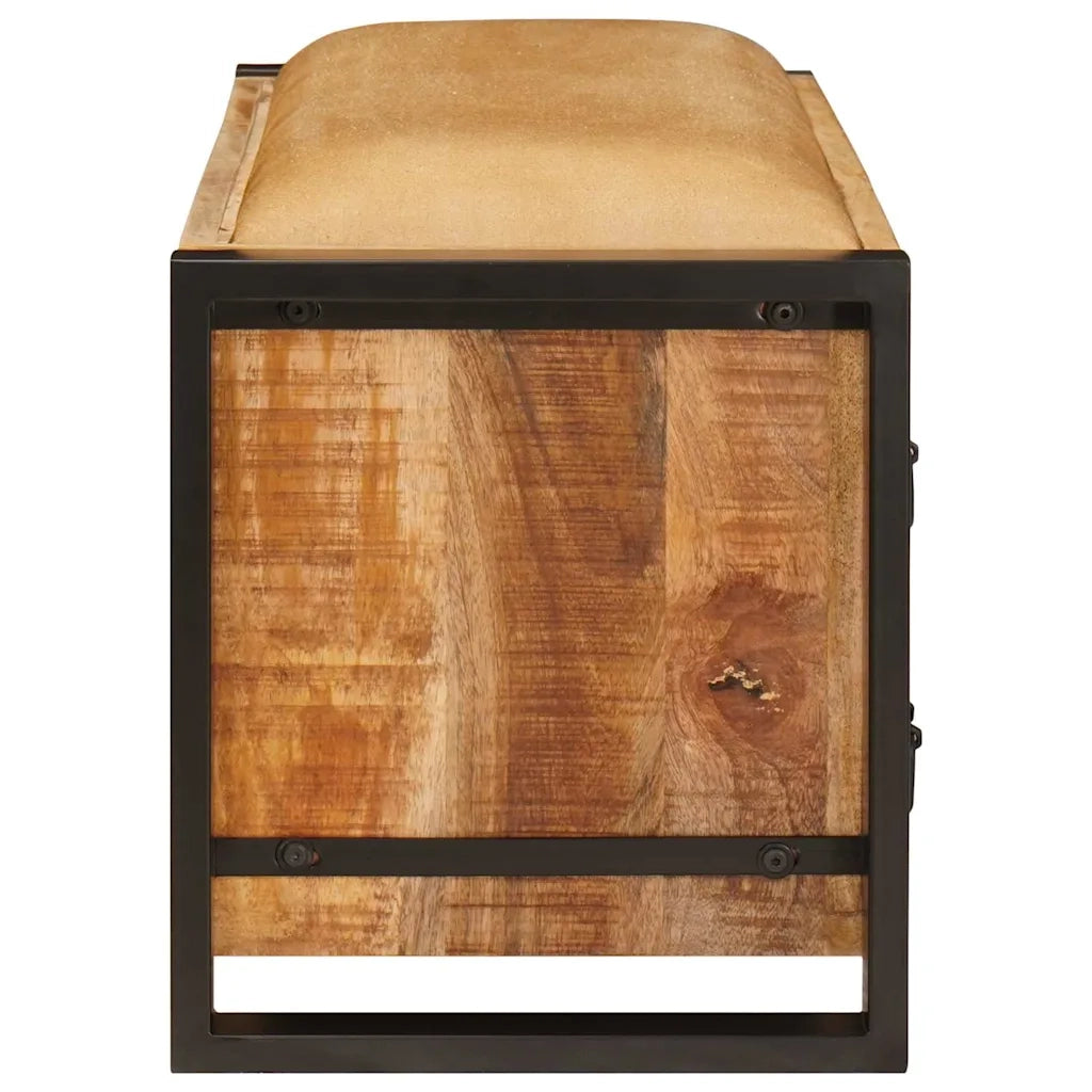 Panchina con contenitore Marrone Legno massello di mango
