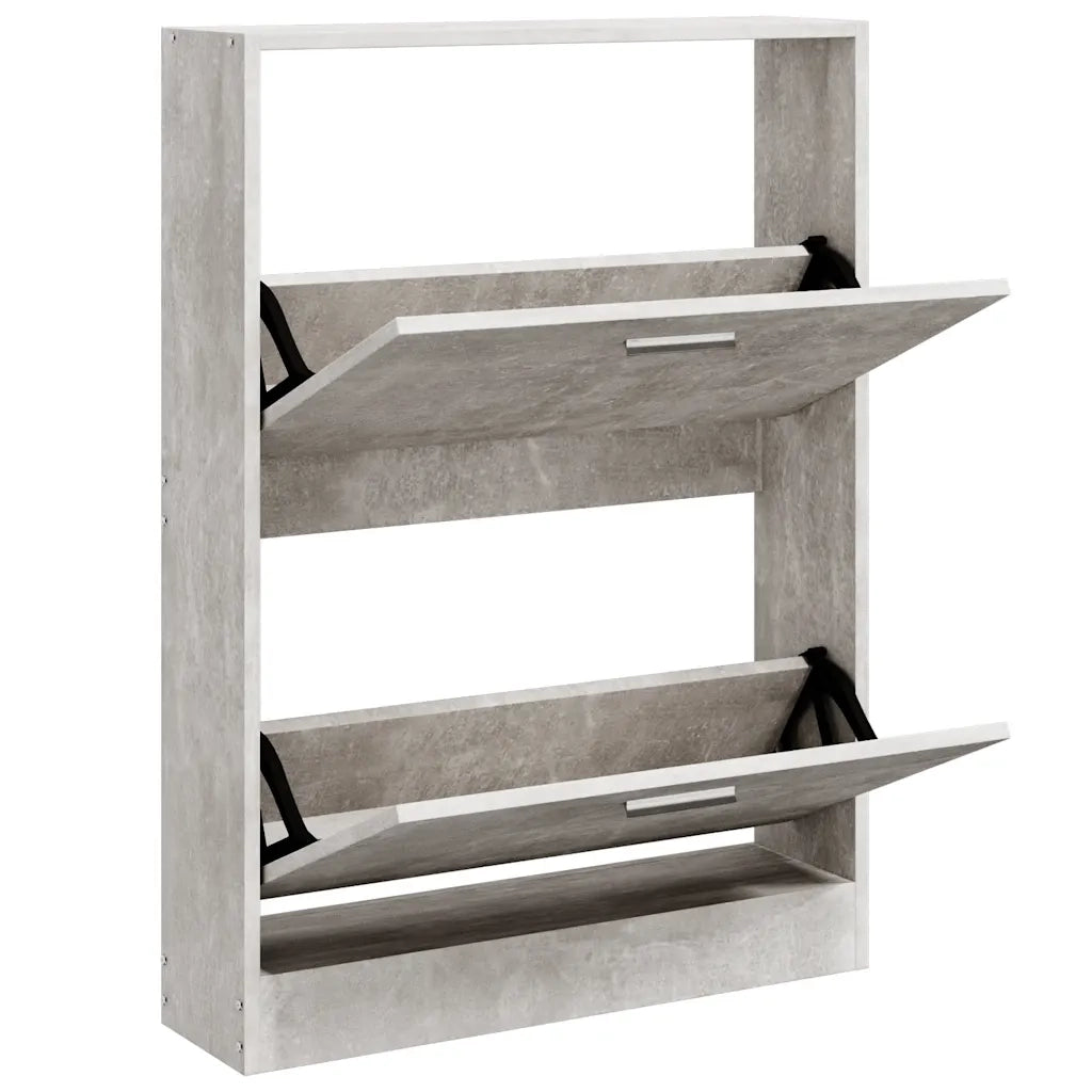 Scarpiera | Mobile per scarpe Grigio Cemento 59x17x81 cm in Legno Multistrato
