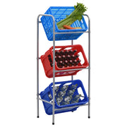Supporto con Ripiani per 3 Casse Argento 50x33x116 cm Acciaio 285212
