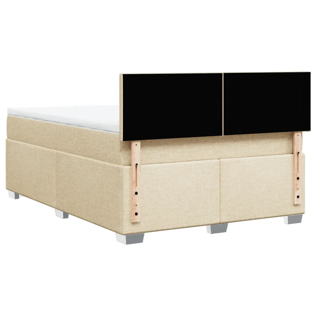 Giroletto a Molle con Materasso Crema 140x200 cm in Tessuto