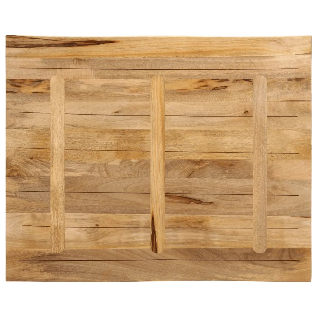 Piano Tavolo Bordi Vivi 110x80x2,5 cm Legno di Mango Grezzo 370677