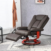 POLTRONA Relax girevole reclinabile 78x88x103 cm Similpelle Marrone