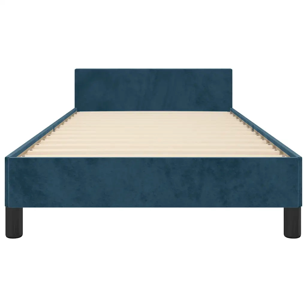 Giroletto senza Materasso-Struttura Letto Blu Scuro 100x200 cm in Velluto 499966