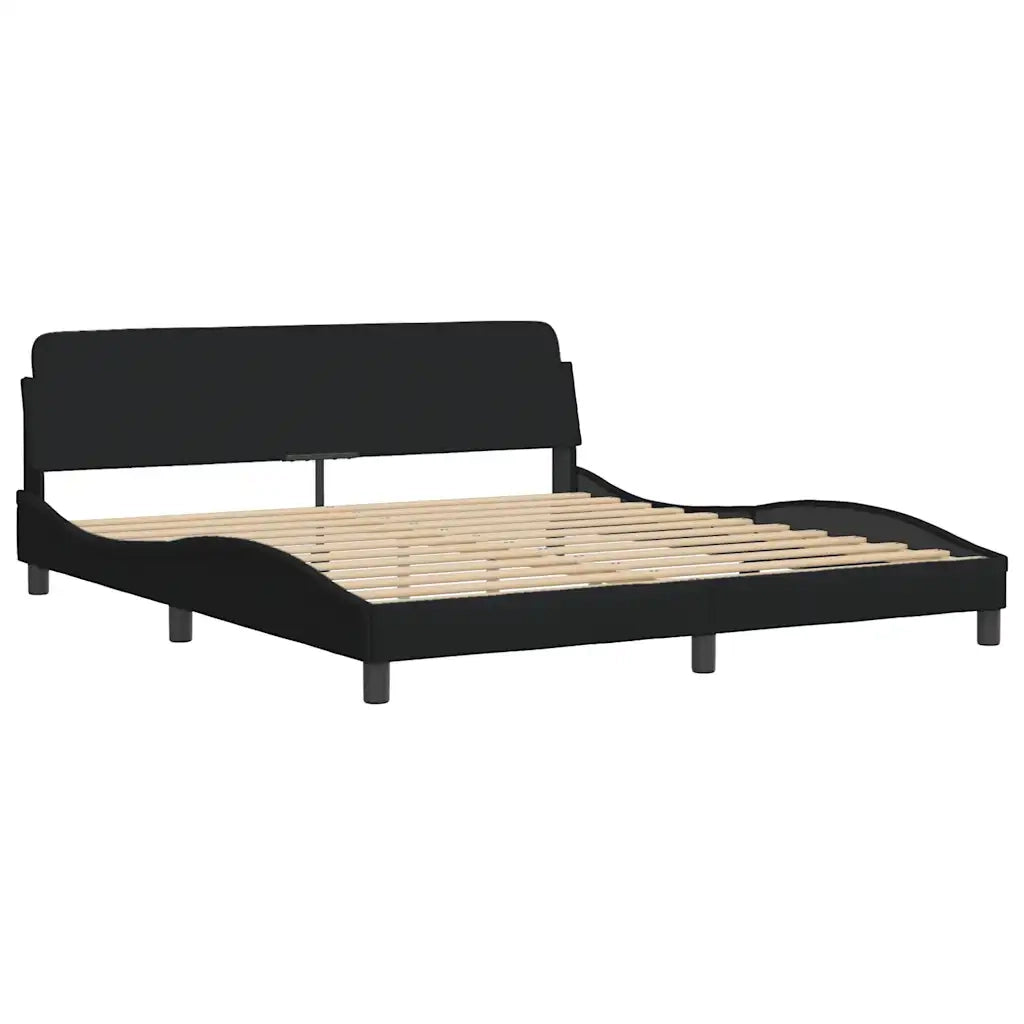 Giroletto con LED senza Materasso Nero 180x200 cm in Tessuto 3310687