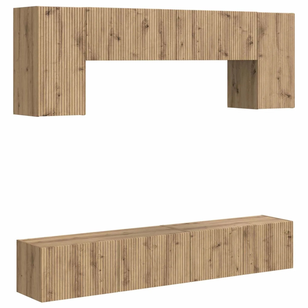 Set mobile TV 5 pcs Rovere fumé Legno multistrato 3409056