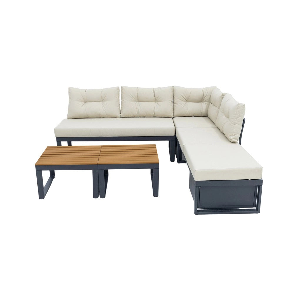 Set Divano da Giardino Reclinabile con Cuscini ¨C Xylo ¨C Polyrattan, Beige