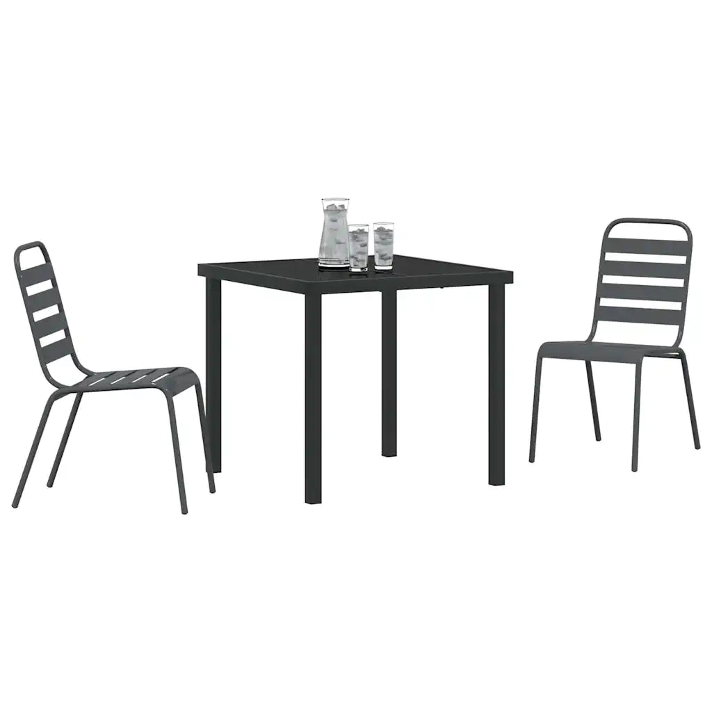 Set da Pranzo per Giardino 3 pcs Antracite