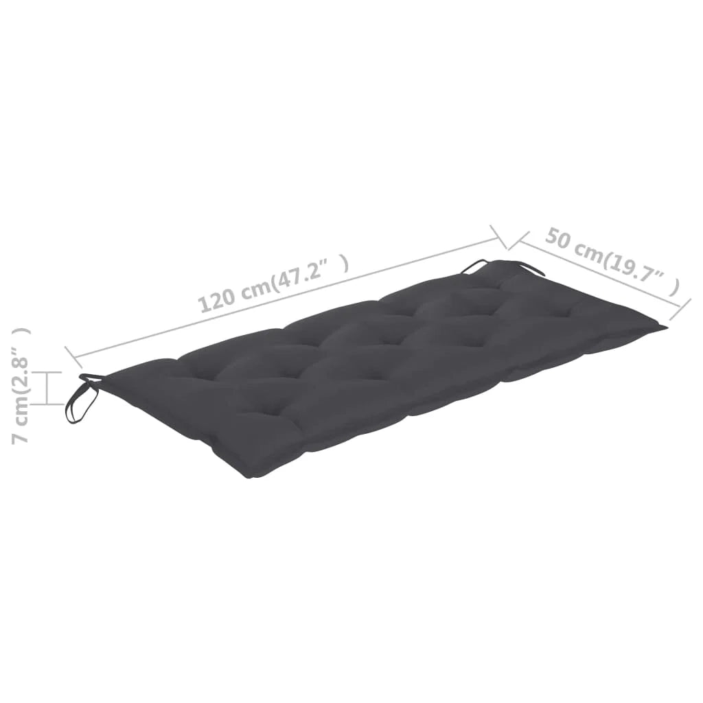 Panchina da giardino arredo esterno per patio arredo per terrazzo con cuscino 120 cm legno massello di acacia 02_0011368