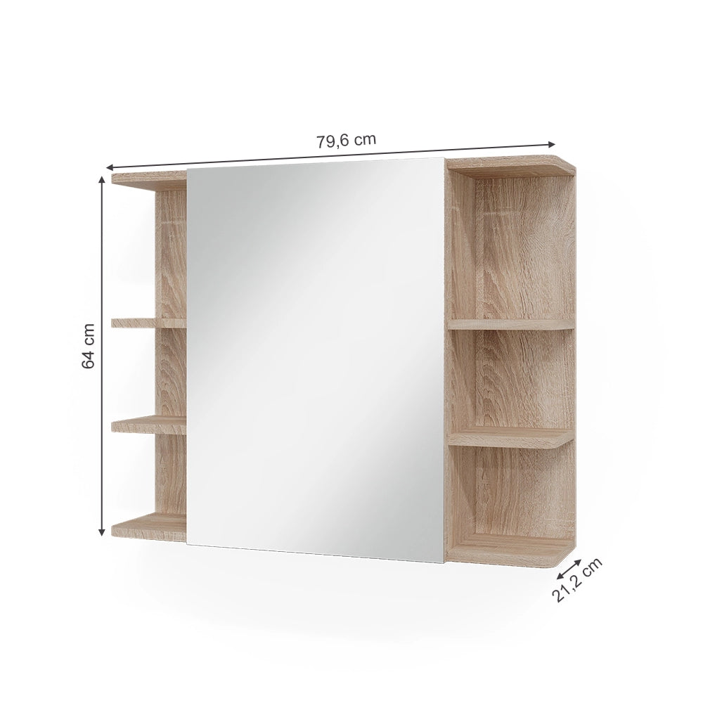 Vicco Specchio contenitore bagno Sonoma 79.6 x 64 cm