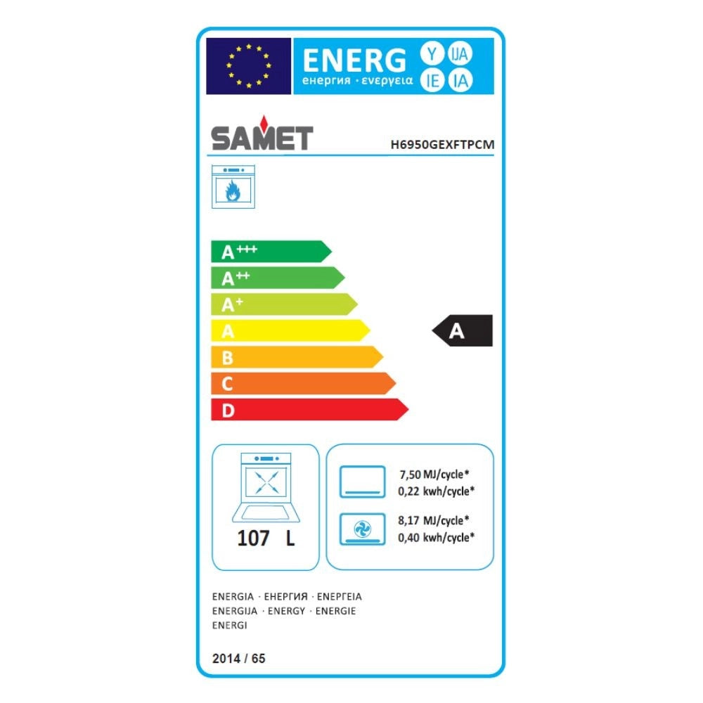 Cucina Stromboli 90x60 cm con forno a gas e grill elettrico colore nero classe A Samet