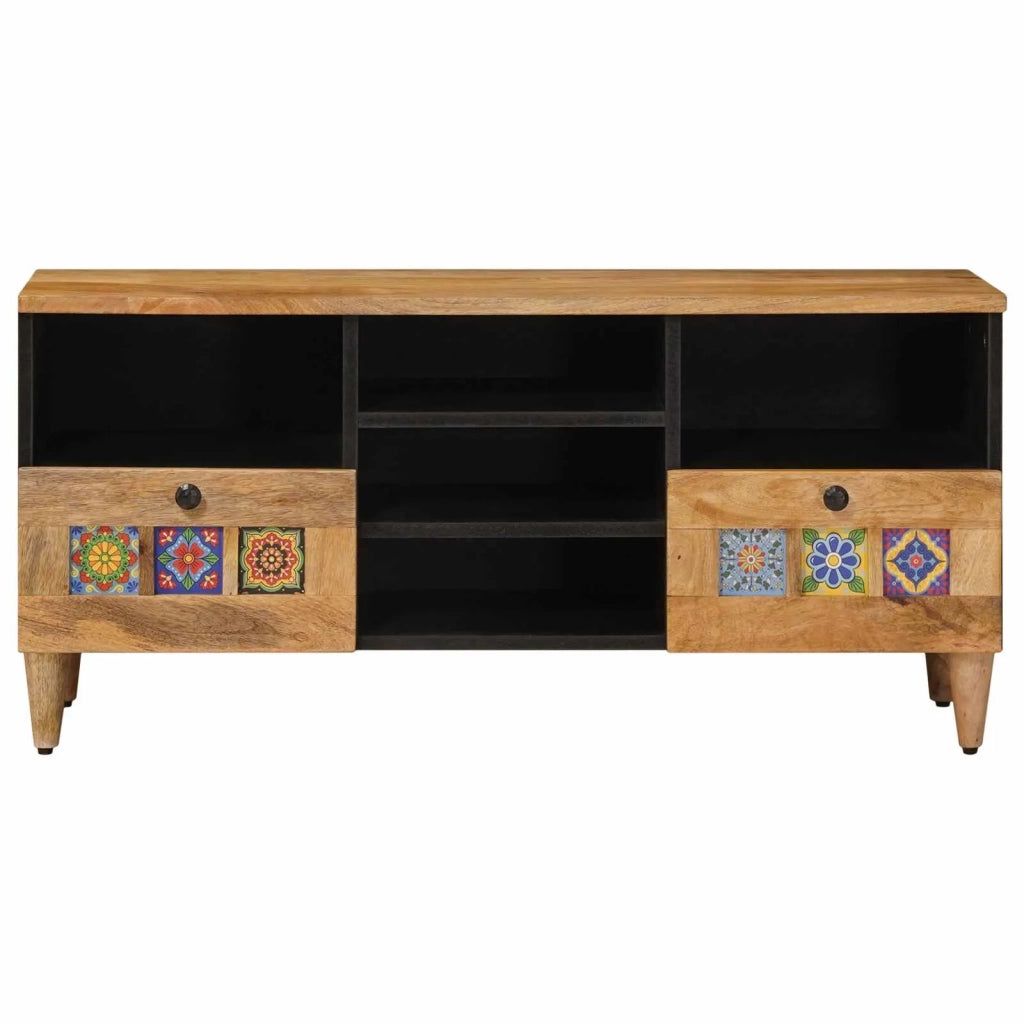 Mobile TV Naturale 100 x 33 x 46 cm Legno di mango massello 4018278