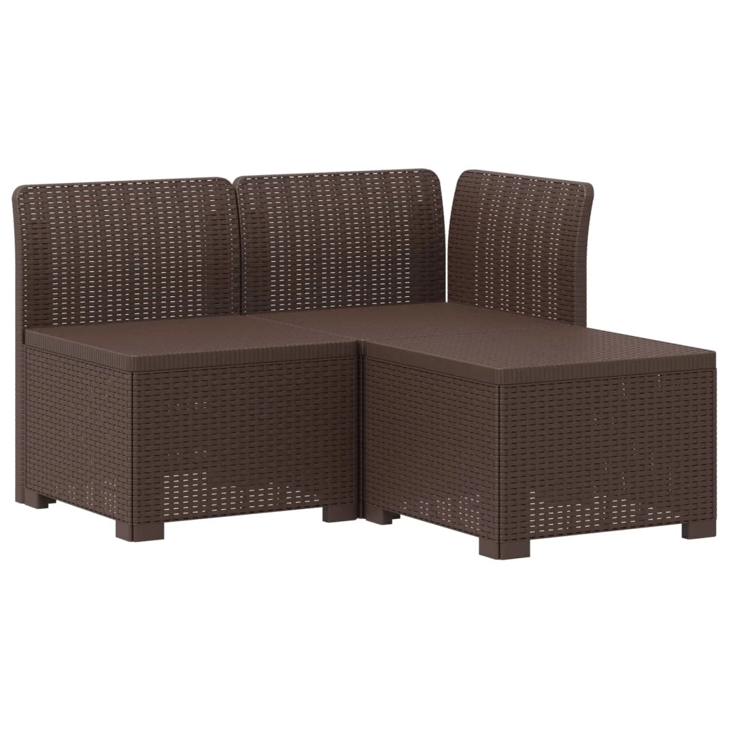 Divano da esterno-Divano da Giardino 3 posti con cuscini in look rattan PP 653065