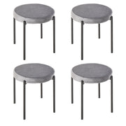 Set di 4 sgabelli da cucina imbottiti in velluto ¨C zephmum ¨C grigio metallo