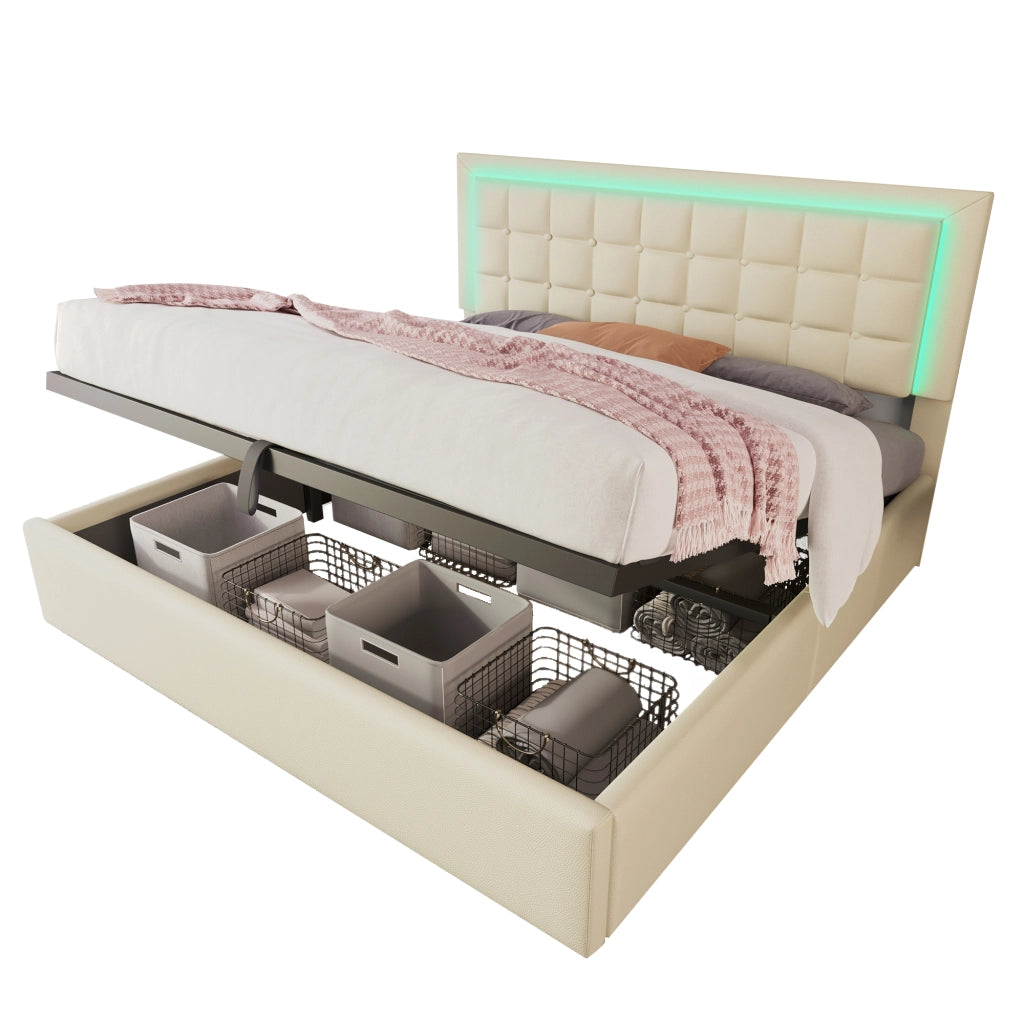 letto imbottito in pu bianco 180x200 cm