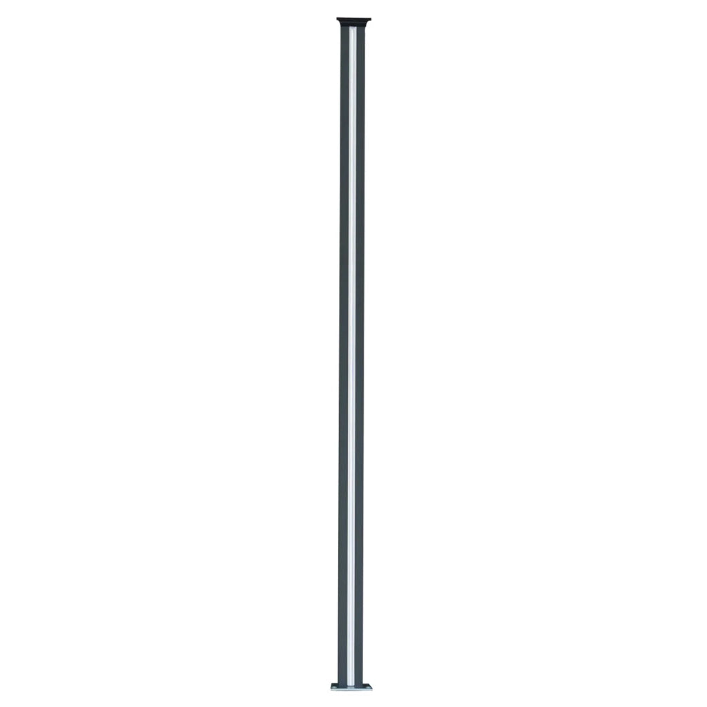 Pannelli Recinzione x4 + 5 Pali Alluminio LED Grigio Doghe PVC 185cm