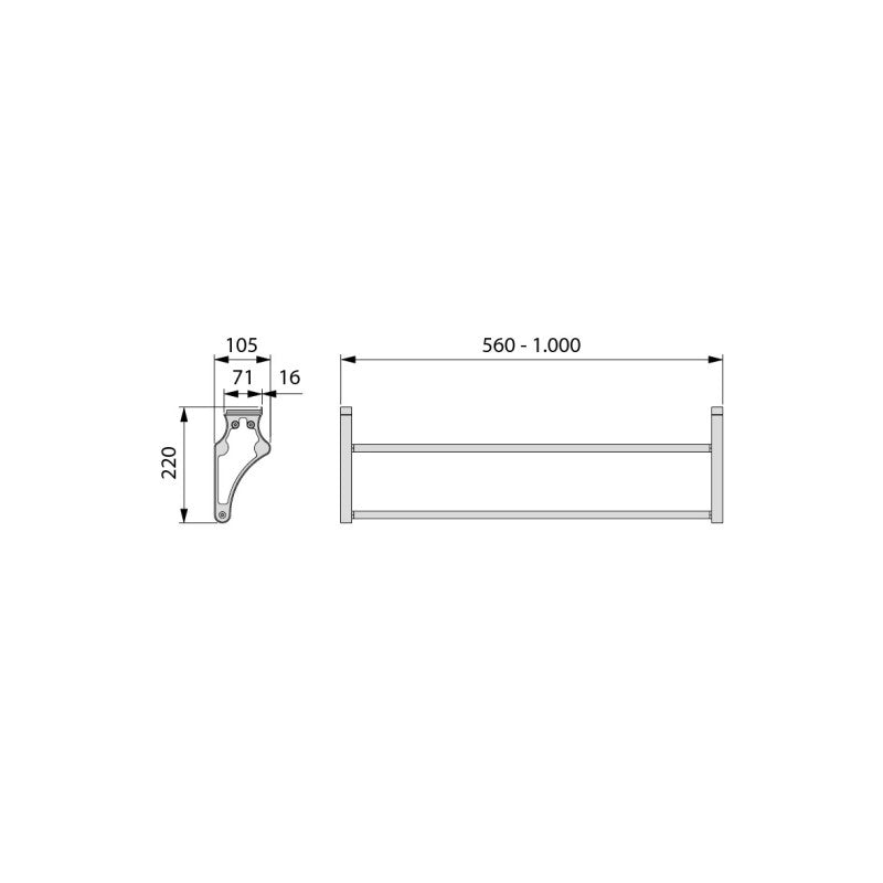 Kit di ferramenta per armadio 2 con porte scorrevoli e chiusura soft Flow con binari di superficie 2,35 m, pannelli no..