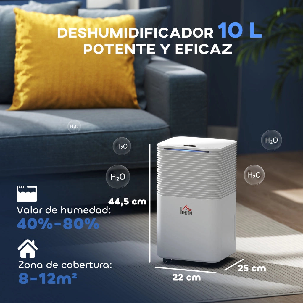 Deumidificatore 10L Silenzioso con 3 Modi LED Timer 24H ¨C zephmum ¨C Bianco