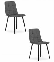 Sedia Valora PYRA in velluto grigio scuro, design moderno x2