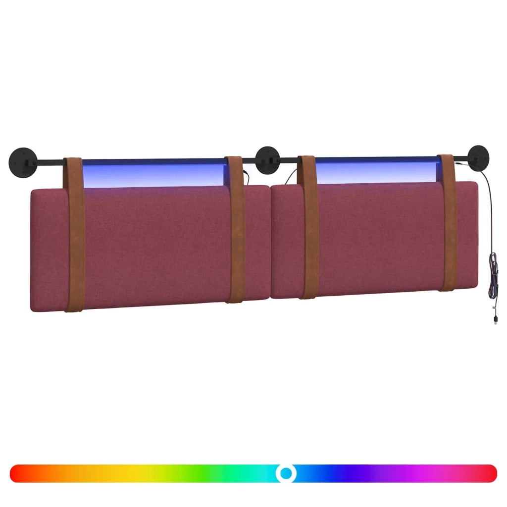 Testiera sospesa Con luce LED Rosso Vino PU Antico 3424017
