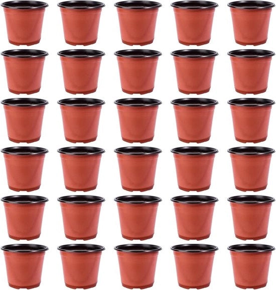 Set di vasi in plastica per piante e semi, rotondi, 15 cm, con x pezzi, materiale di alta qualità
