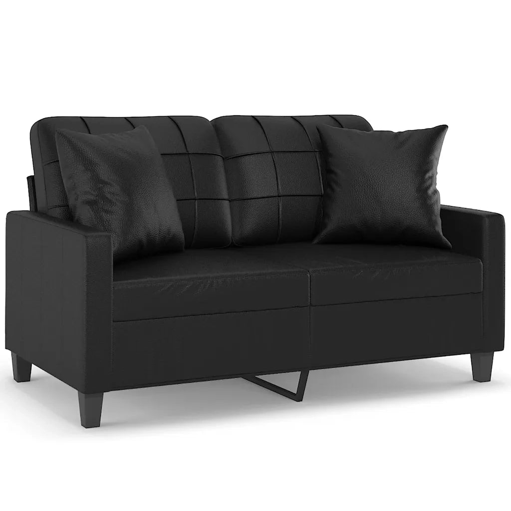 Divano a 2 Posti con Cuscini-Sofa 2 Posti con Cuscini Nero 120 cm in Similpelle 782443