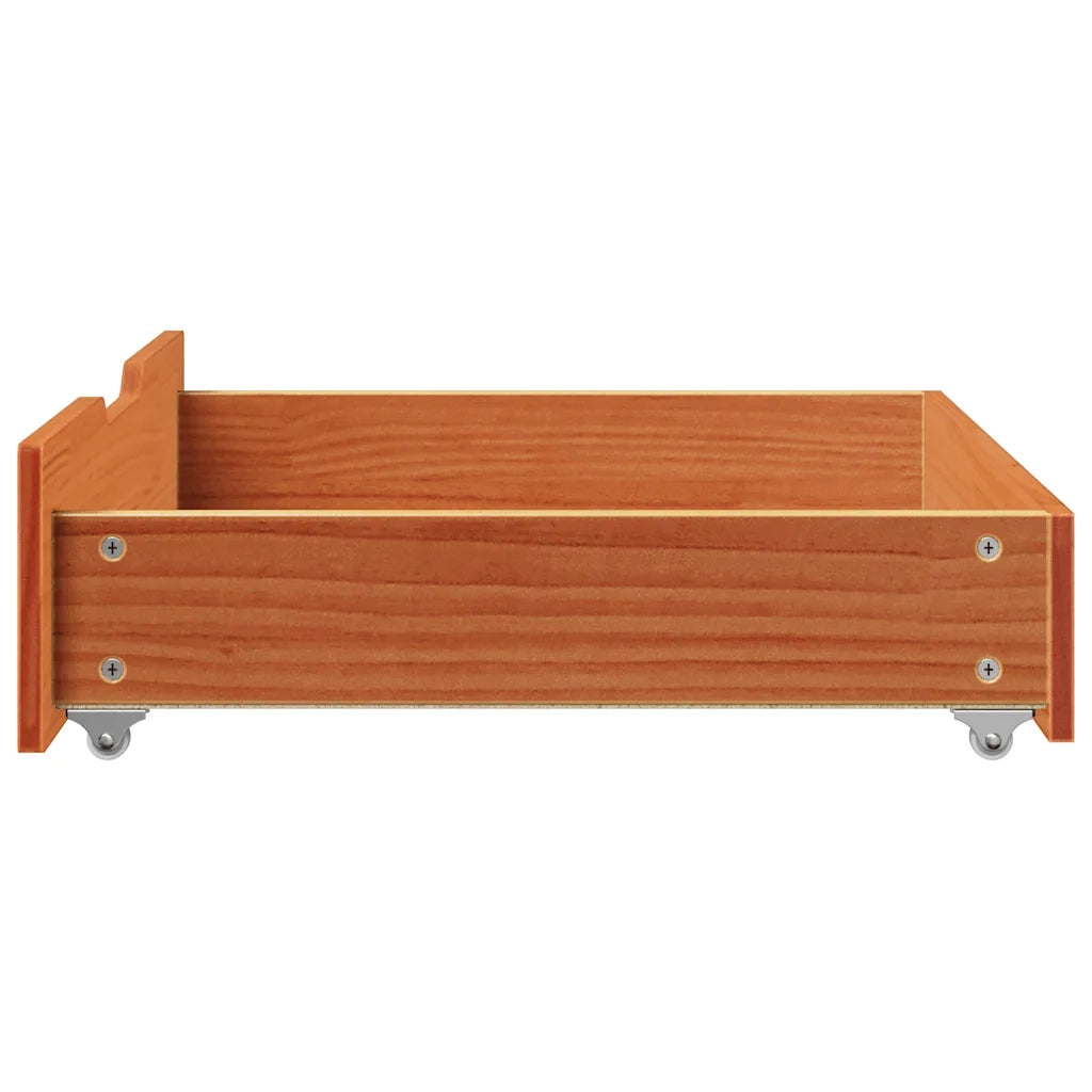 Cassettoni per Letto 2 pz Marrone Cera 75x55x17 cm Legno di Pino CFW2742641