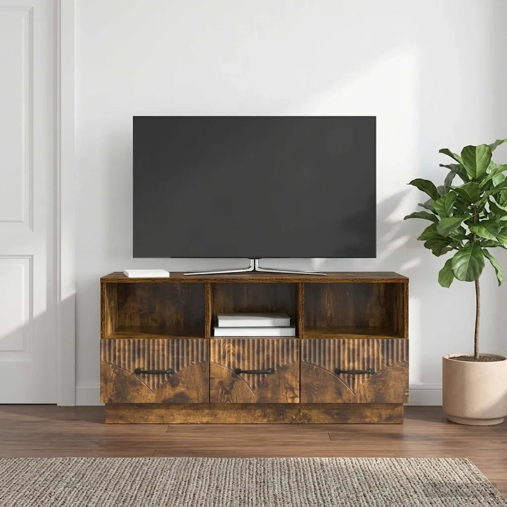 Mobile TV Rovere Fumo 102 x 34,5 x 47 cm Legno ingegnerizzato 895370
