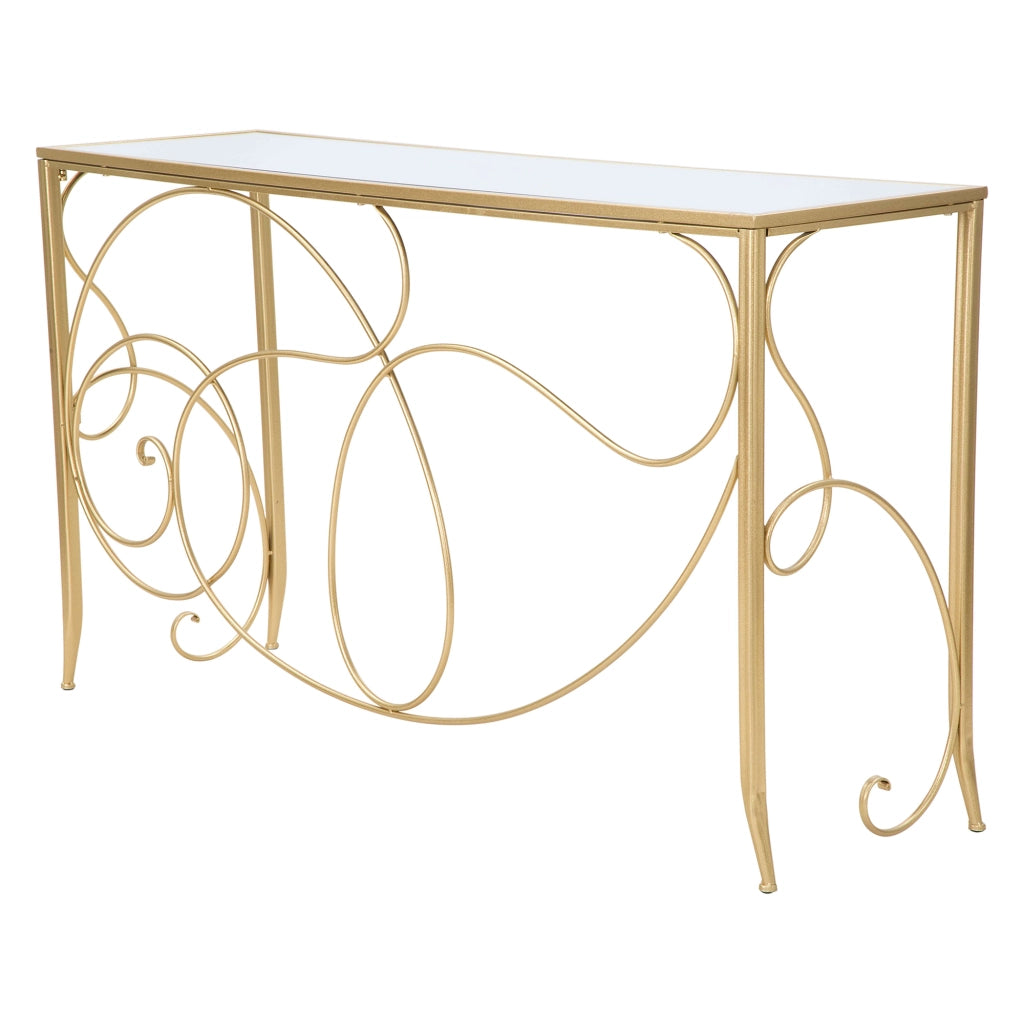 Dilija, Consolle un Ripiano, 140x40x80h cm oro