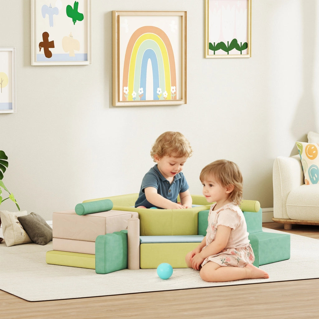 Set gioco motricit¨¤ con piscina palline ¨C Xylo ¨C tessuto lavabile 160x137,5x30 cm multicolore