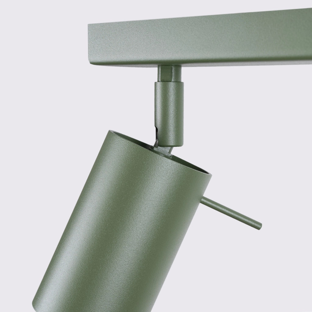 Lampada da soffitto e da parete Ring Series a 4 luci in acciaio verde oliva, GU10