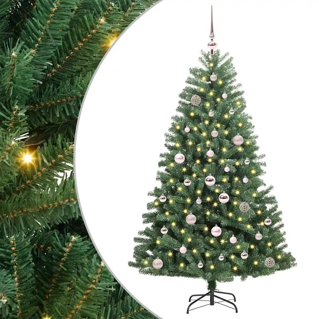 Albero di Natale | Decorazioni natalizie Artificiale con Rami Pieghevoli Verde 150 cm