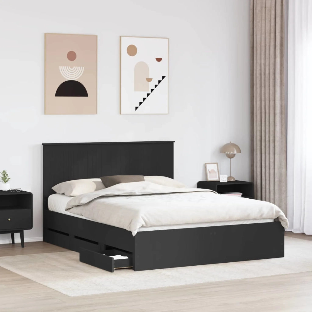 Struttura del letto Nero 150 x 200 cm Legno Ingegnerizzato 3411104