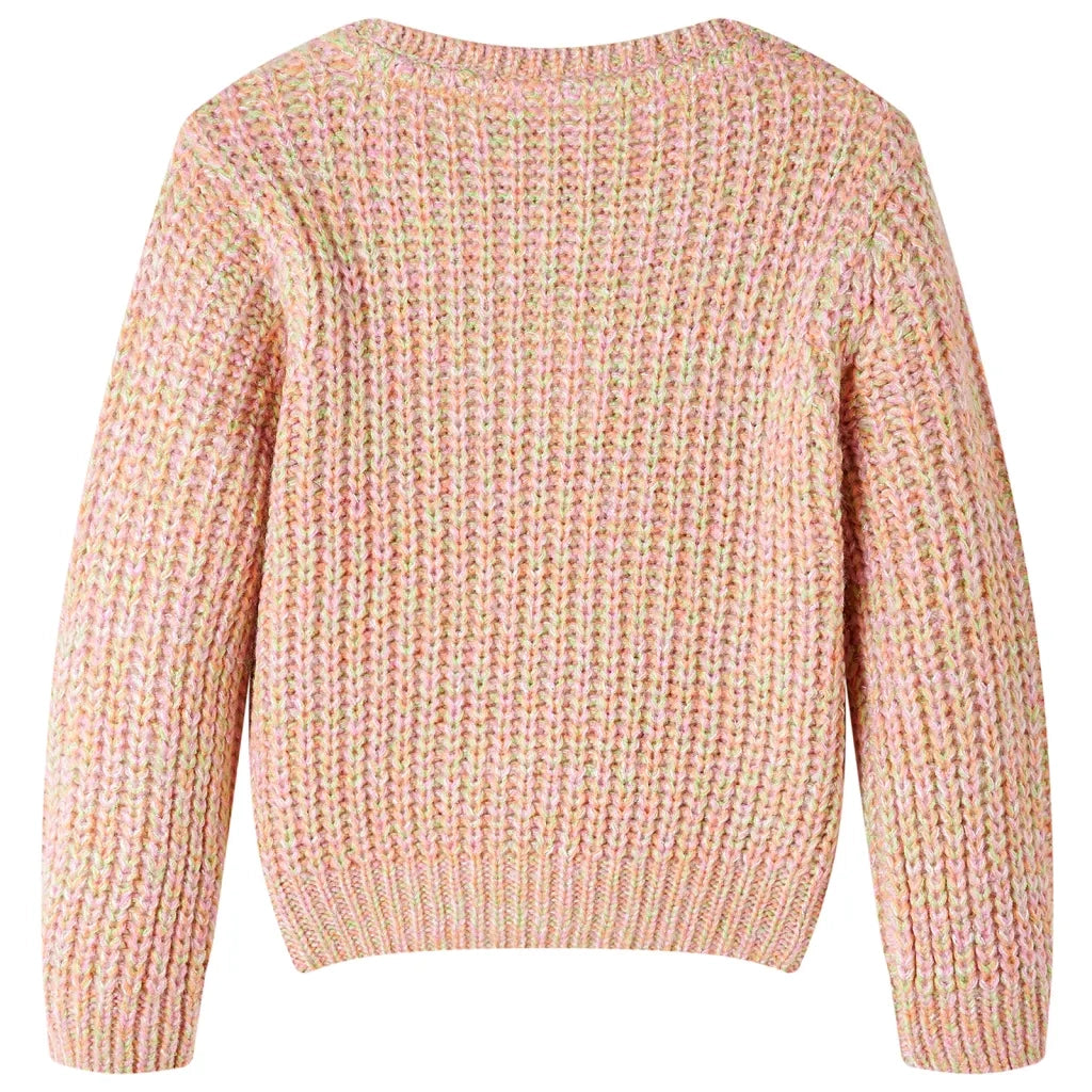 Maglione da Bambina Lavorato a Maglia Rosa Tenue 104