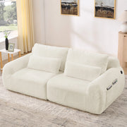 Divano 2 Posti in Pelliccia Sintetica con USB ¨C Xylo ¨C Beige