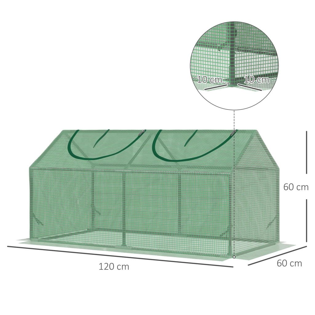 Serra da giardino in PE con finestra ¨C Minimal ¨C Verde 120x60x60 cm