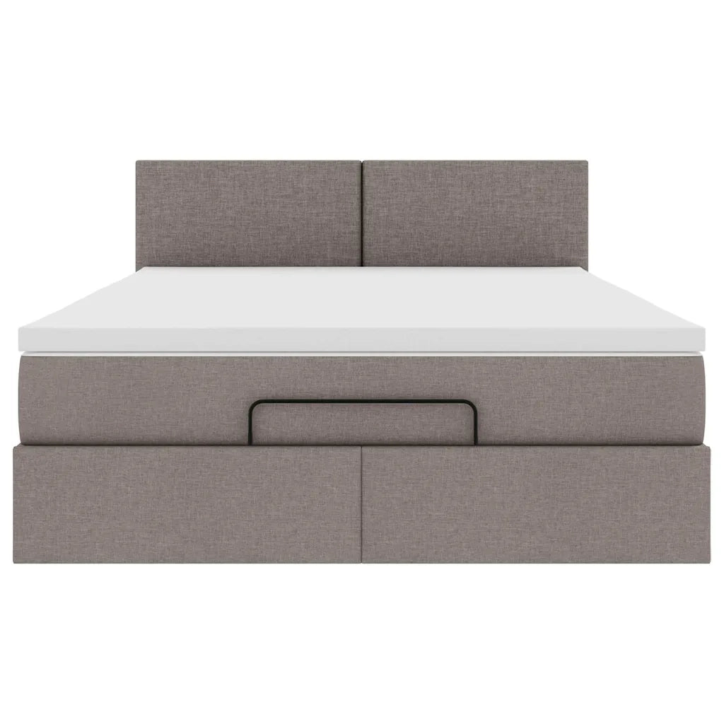 Pouf Letto con Materasso Tortora 140x190 cm in Tessuto 3311377
