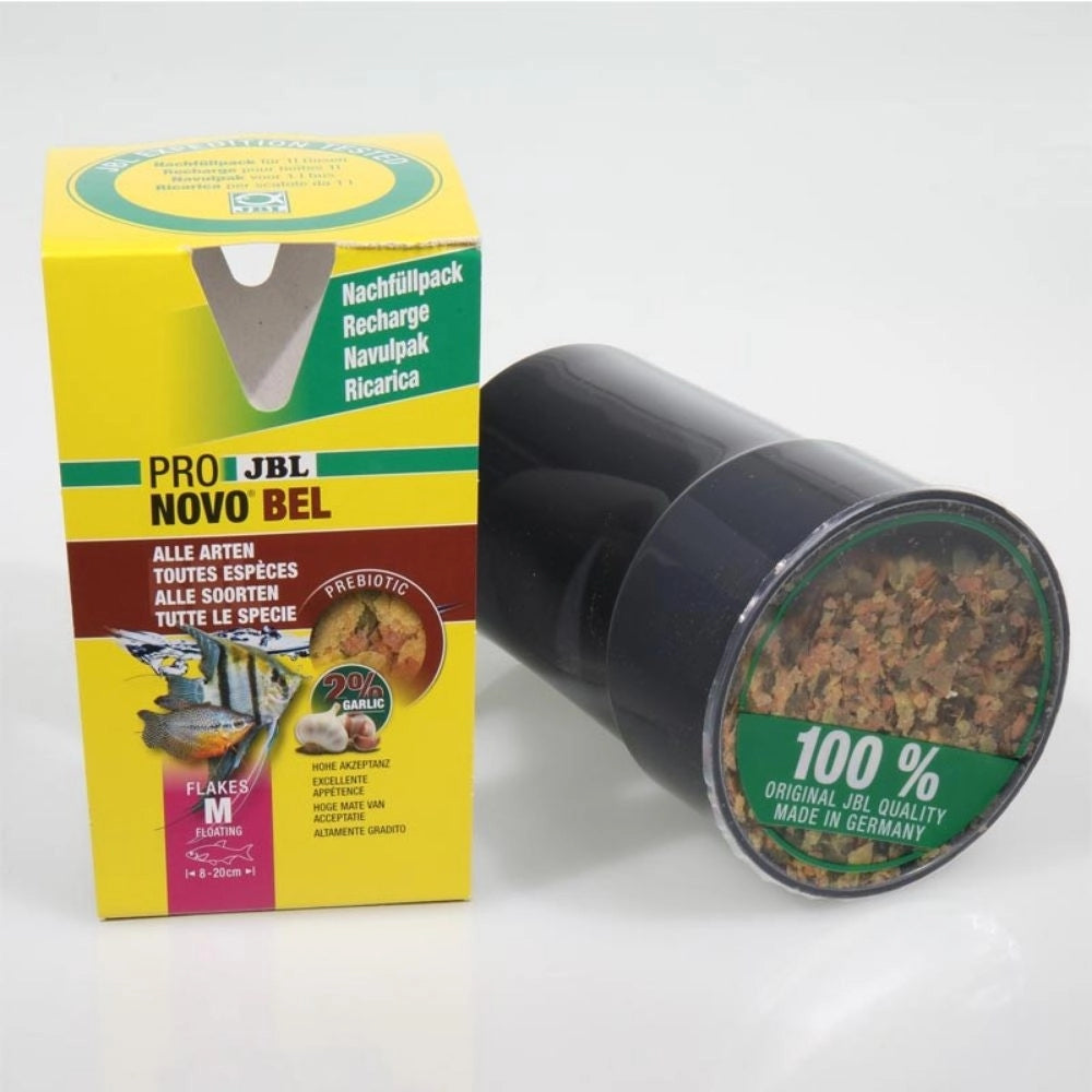 JBL ProNovo Bel Flakes M - Mangime base in fiocchi per tutti i pesci ornamentali da 8 a 20cm Formato: 750 ml (ricarica)